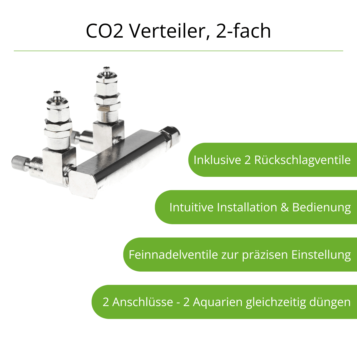 co2 verteiler 2fach mit feinnadelventilen und rückschlagventil