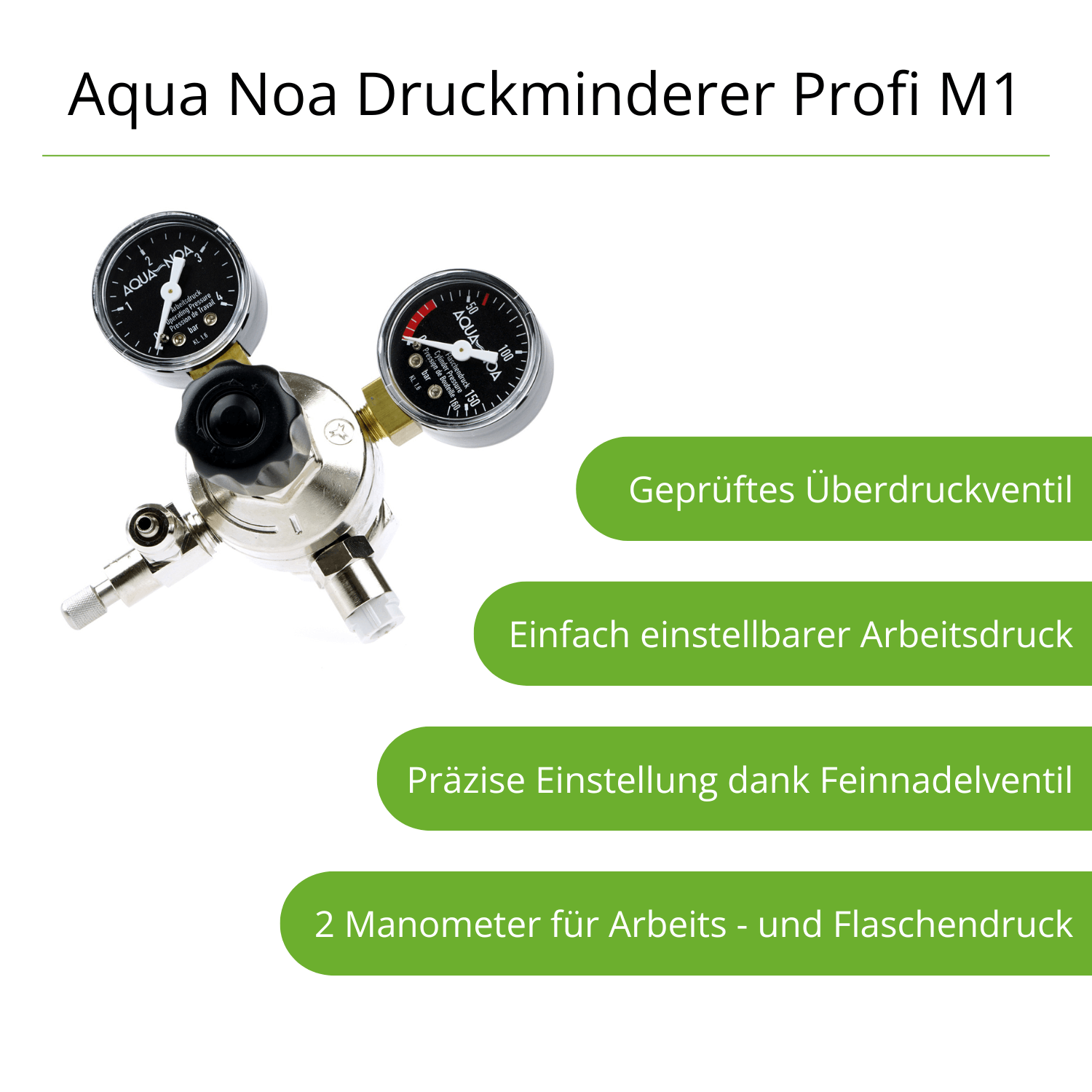 aqua noa co2 druckminderer profi mit 2 manometern